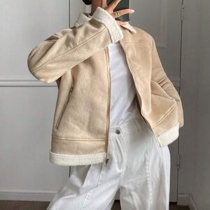 Women's Tan Shearling Jacket